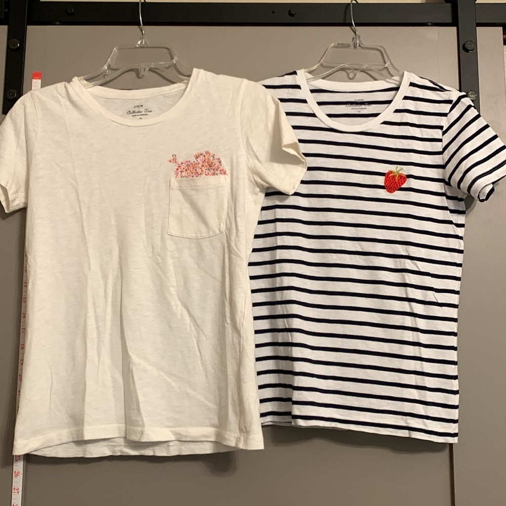Set of 2 J. Crew Collection Tees Short Sleeve Graphic Women's Size XS